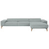 ECKSOFA in Flachgewebe Hellgrau  - Wildeiche/Hellgrau, Design, Holz/Textil (334/193cm) - Niels Andersson