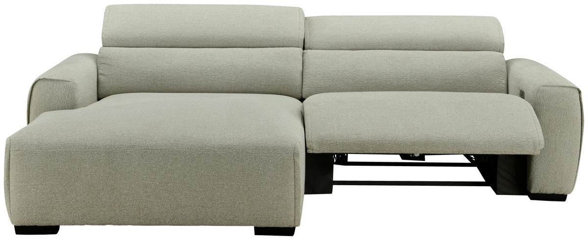 ECKSOFA Beige Mikrofaser  - Beige/Schwarz, Design, Holz/Textil (172/256cm) - Carryhome