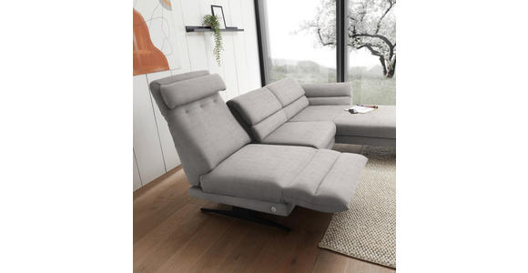 ECKSOFA Sandfarben Flachgewebe  - Sandfarben/Schwarz, Design, Textil/Metall (279-327/176-217cm) - Dieter Knoll