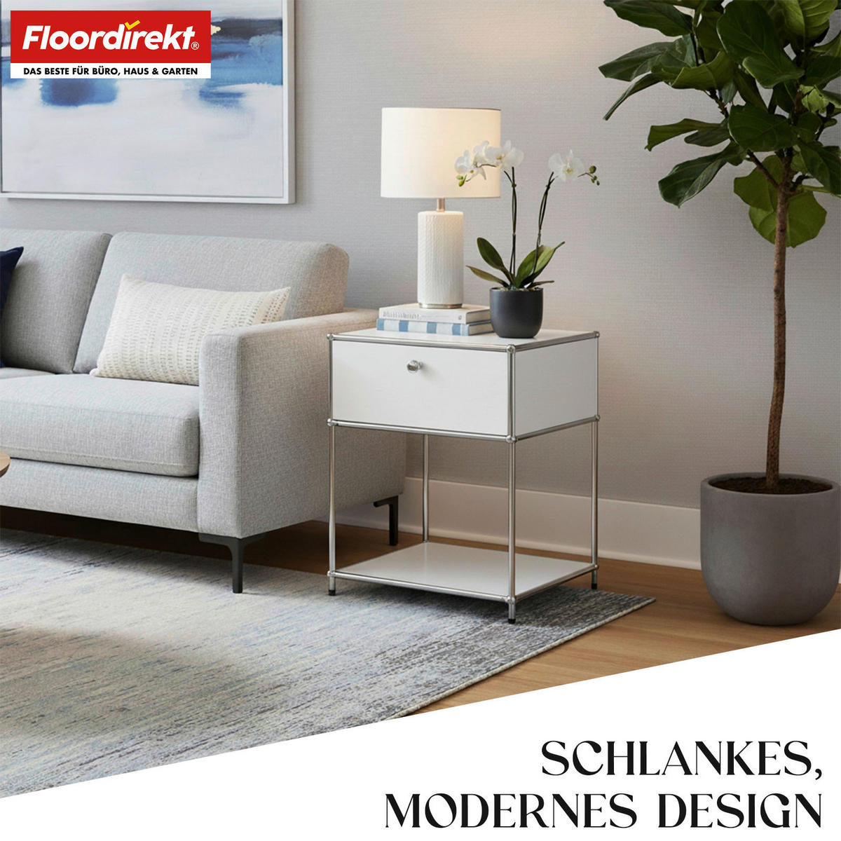 REGAL Weiß  - Weiß, Basics, Metall (50/65/40cm) - Floordirekt