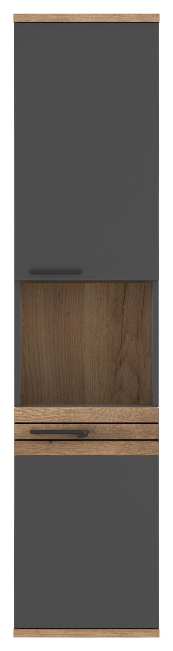 HOCHSCHRANK 40/170/30 cm  - Eichefarben/Anthrazit, MODERN, Holzwerkstoff/Kunststoff (40/170/30cm) - MID.YOU