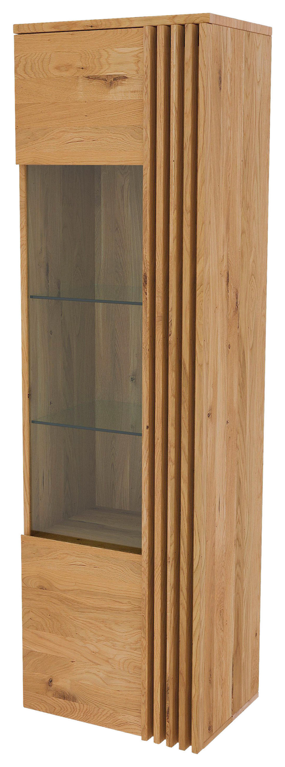 VITRIN tömör tölgy tölgyfa színű  - tölgyfa színű, Natur, üveg/fa (59.6/200/44cm) - Linea Natura