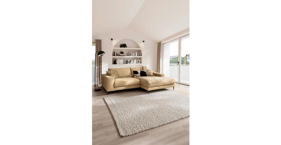 ECKSOFA in Flachgewebe Gelb 253/177 cm - Gelb/Schwarz, Design, Textil/Metall (253/177cm) - Dieter Knoll