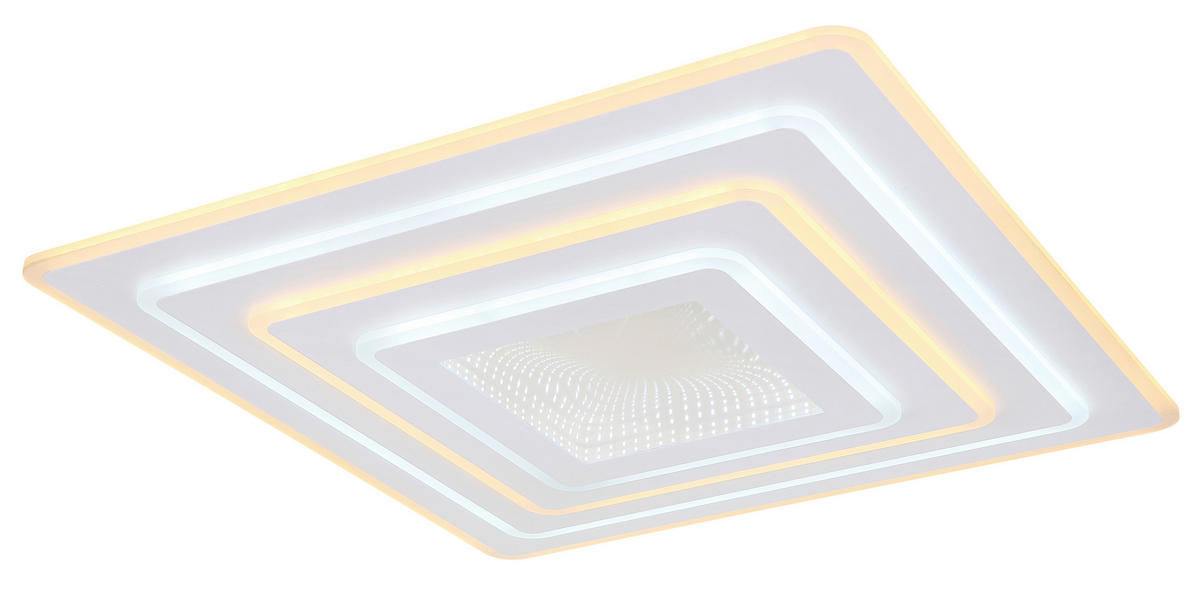 LED-DECKENLEUCHTE 60 W    70/70/6,7 cm  - Weiss/Opal, Design, Kunststoff/Metall (70/70/6,7cm) - Globo