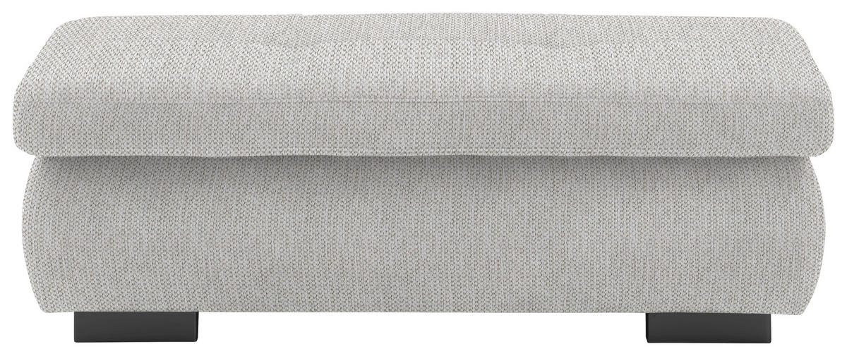HOCKER in Textil Sandfarben  - Sandfarben/Schwarz, Design, Textil/Metall (138/44/67cm) - Beldomo Style