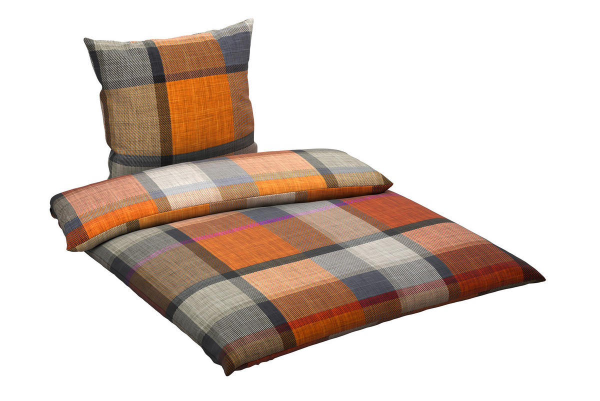 BETTWÄSCHE Flanell 200/200 cm  - Orange, Textil (200/200cm) - Novel