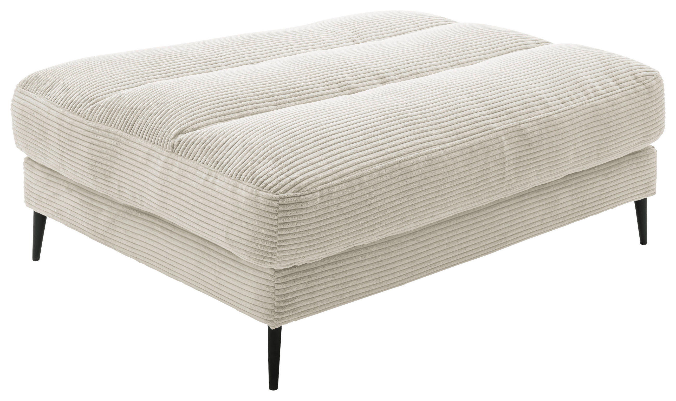 HOCKERBANK 90/83/125 cm Cord Naturfarben Metall  - Schwarz/Naturfarben, Design, Textil/Metall (90/83/125cm) - Dieter Knoll