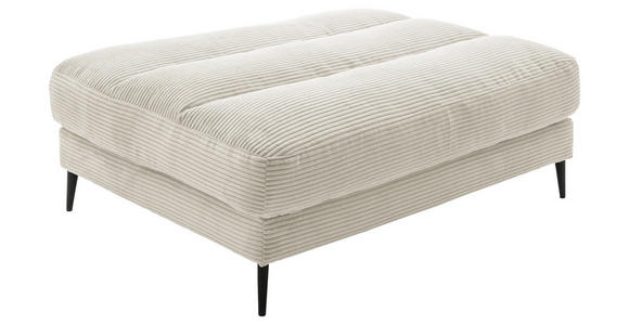 HOCKERBANK in Textil Naturfarben - Schwarz/Naturfarben, Design, Textil/Metall (90/83/125cm) - Dieter Knoll