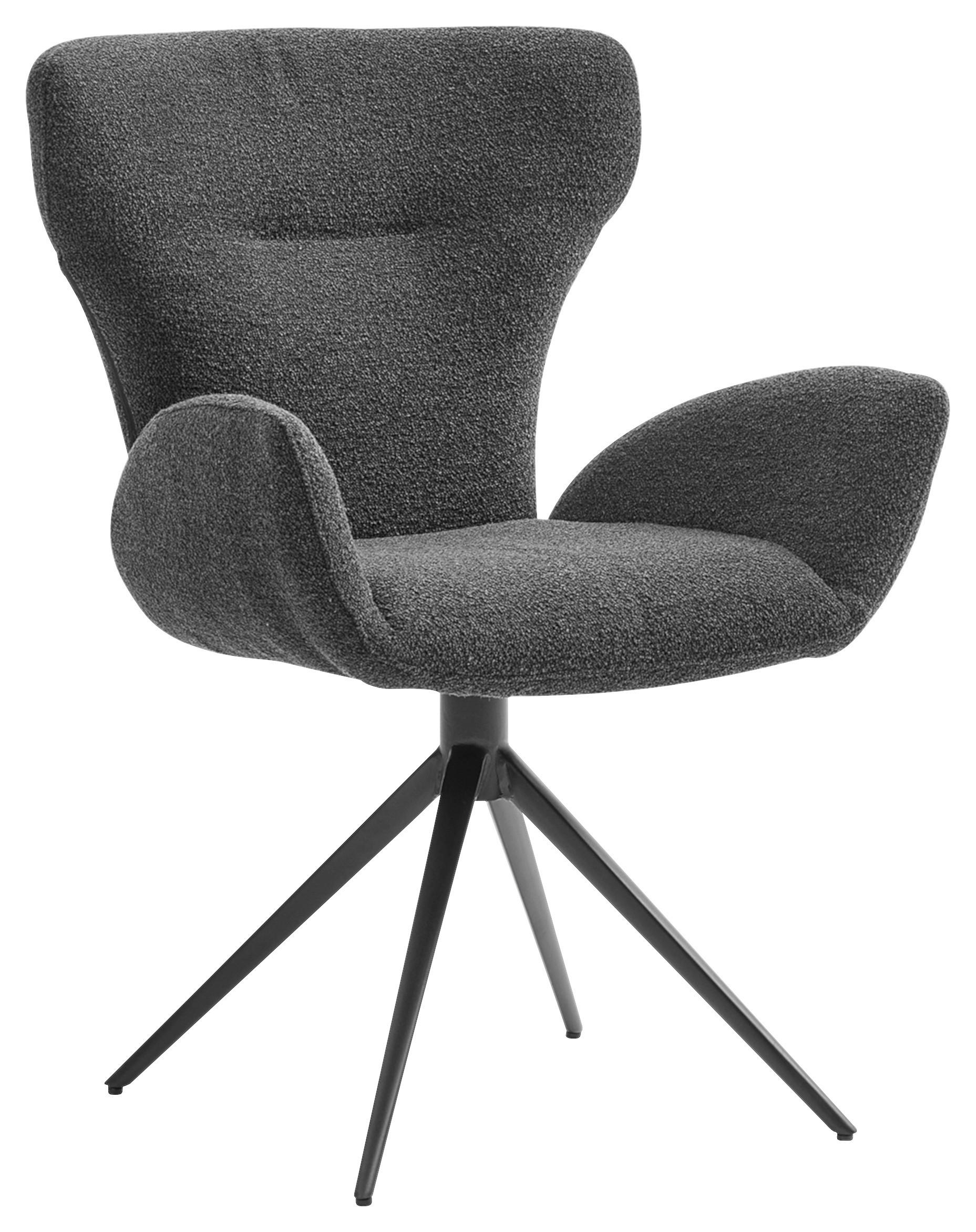 ARMLEHNSTUHL  in Bouclé  - Schwarz, Design, Textil/Metall (65/93/68cm) - Musterring