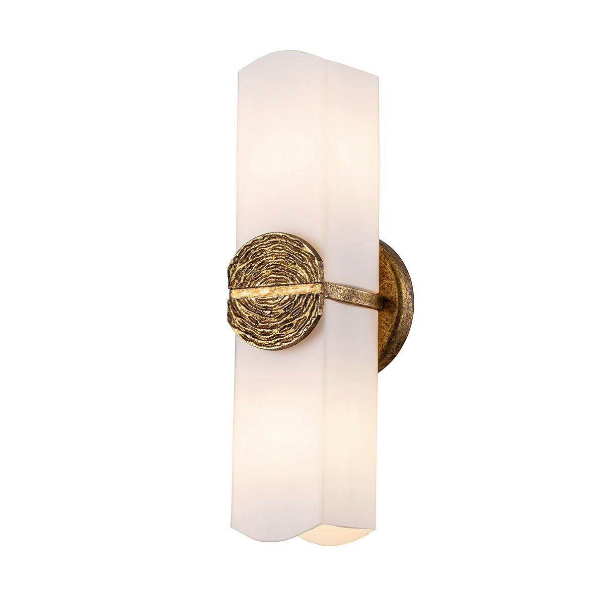 NÁSTENNÉ LED SVIETIDLO, 41,9/12,7/12,1 cm - mosadzná, Design, kov/prírodné materiály (41,9/12,7/12,1cm) - Elstead Lighting