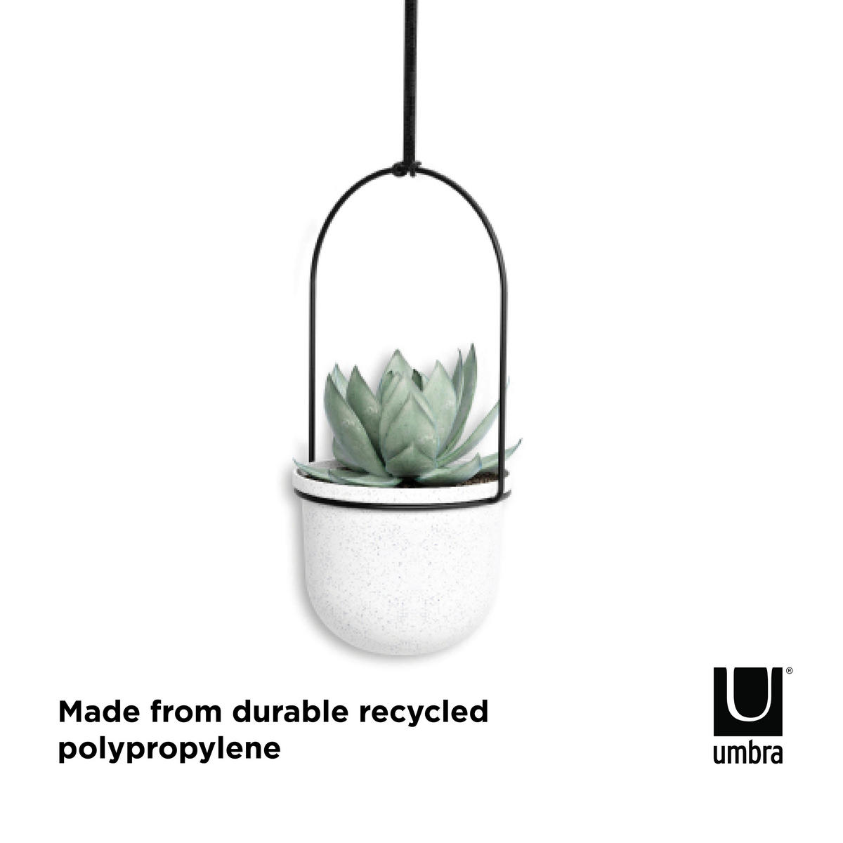 PFLANZENTOPF   - Schwarz/Weiß, Design, Kunststoff/Metall (18,4/94,6/137,8cm) - Umbra
