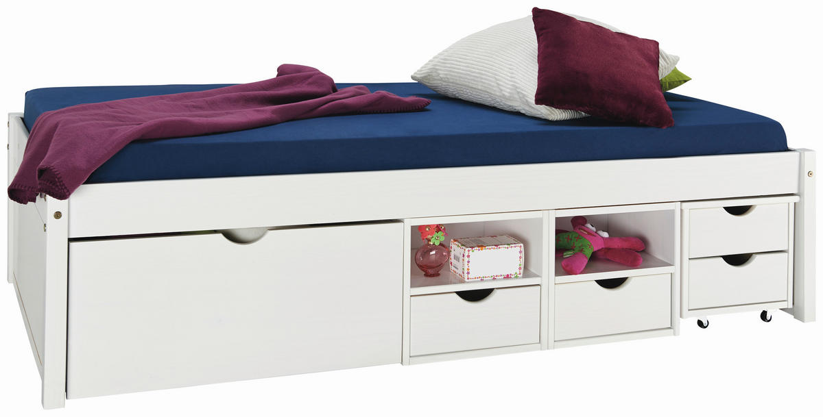 POSTEĽ, biela - biela, Modern, drevo (209/47,5/96cm) - Carryhome