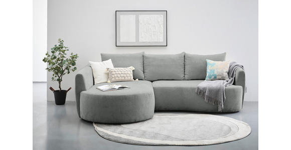 ECKSOFA  in Chenille Grau  - Schwarz/Grau, MODERN, Kunststoff/Textil (179/287cm) - Carryhome