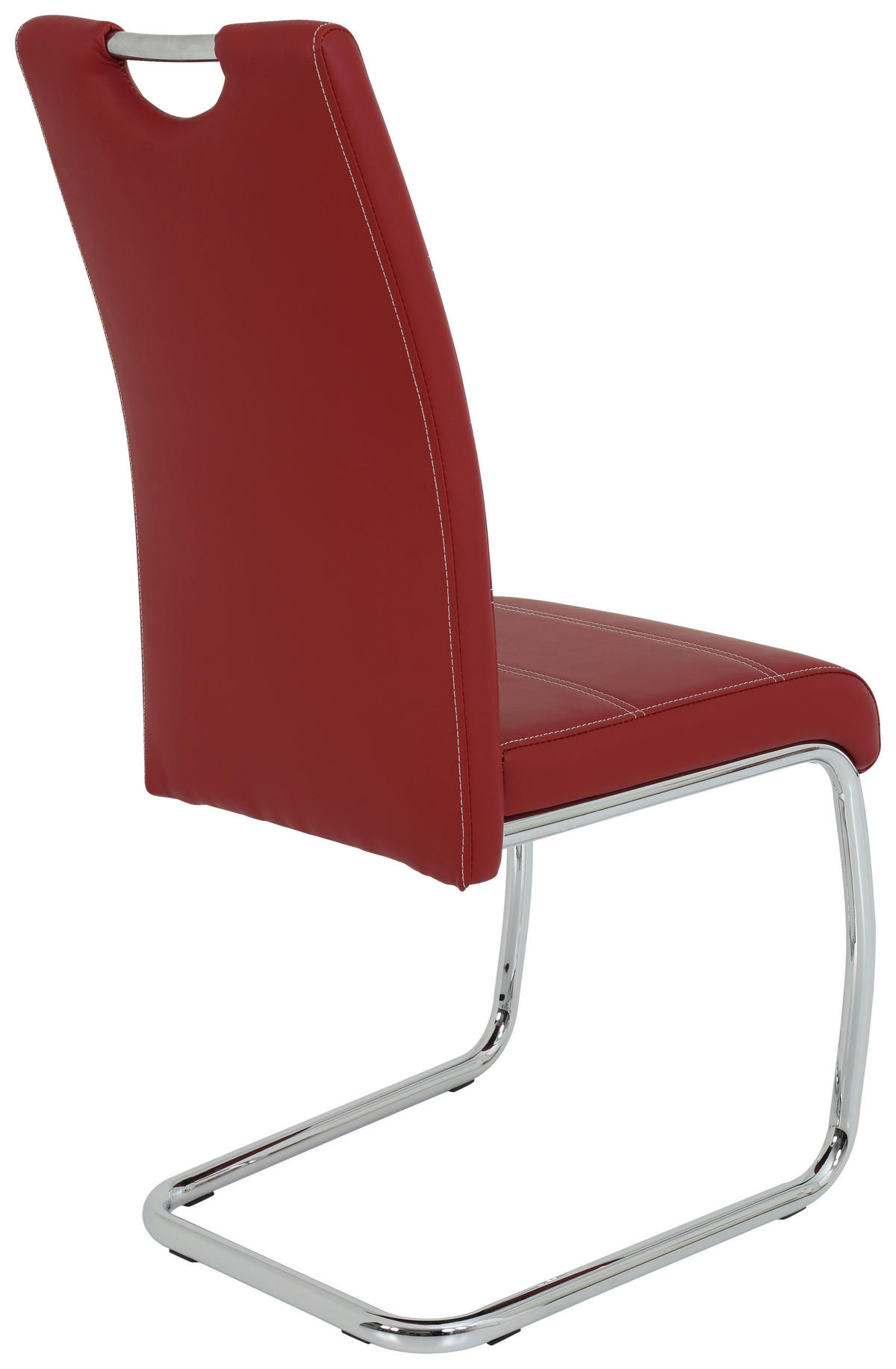 SCHWINGSTUHL  in Lederlook  - Chromfarben/Bordeaux, Design, Textil/Metall (43/98/59cm) - Carryhome
