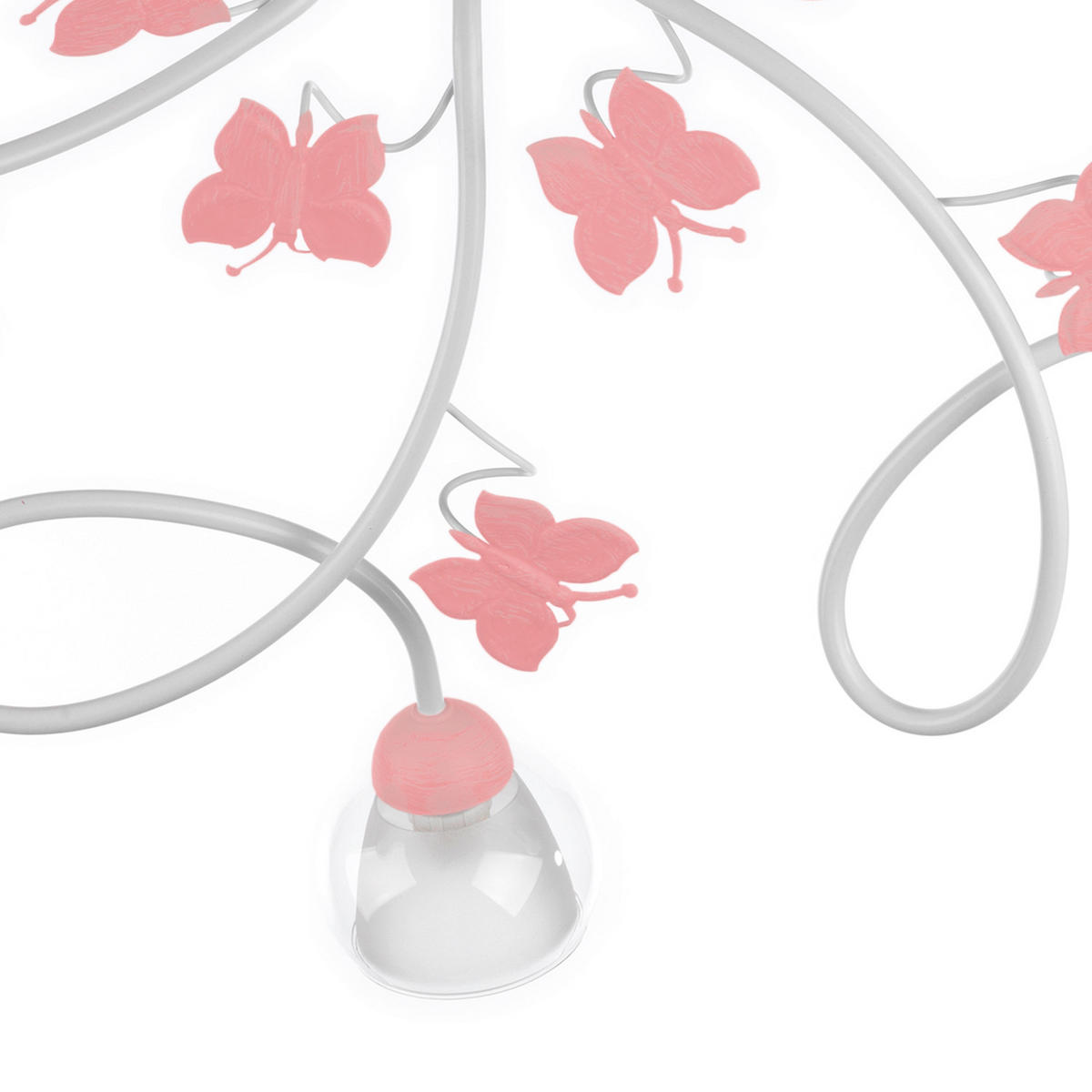 STROPNÉ SVIETIDLO DO DET. IZB, 80/20 cm  - pink/biela, Basics, kov/sklo (80/20cm)