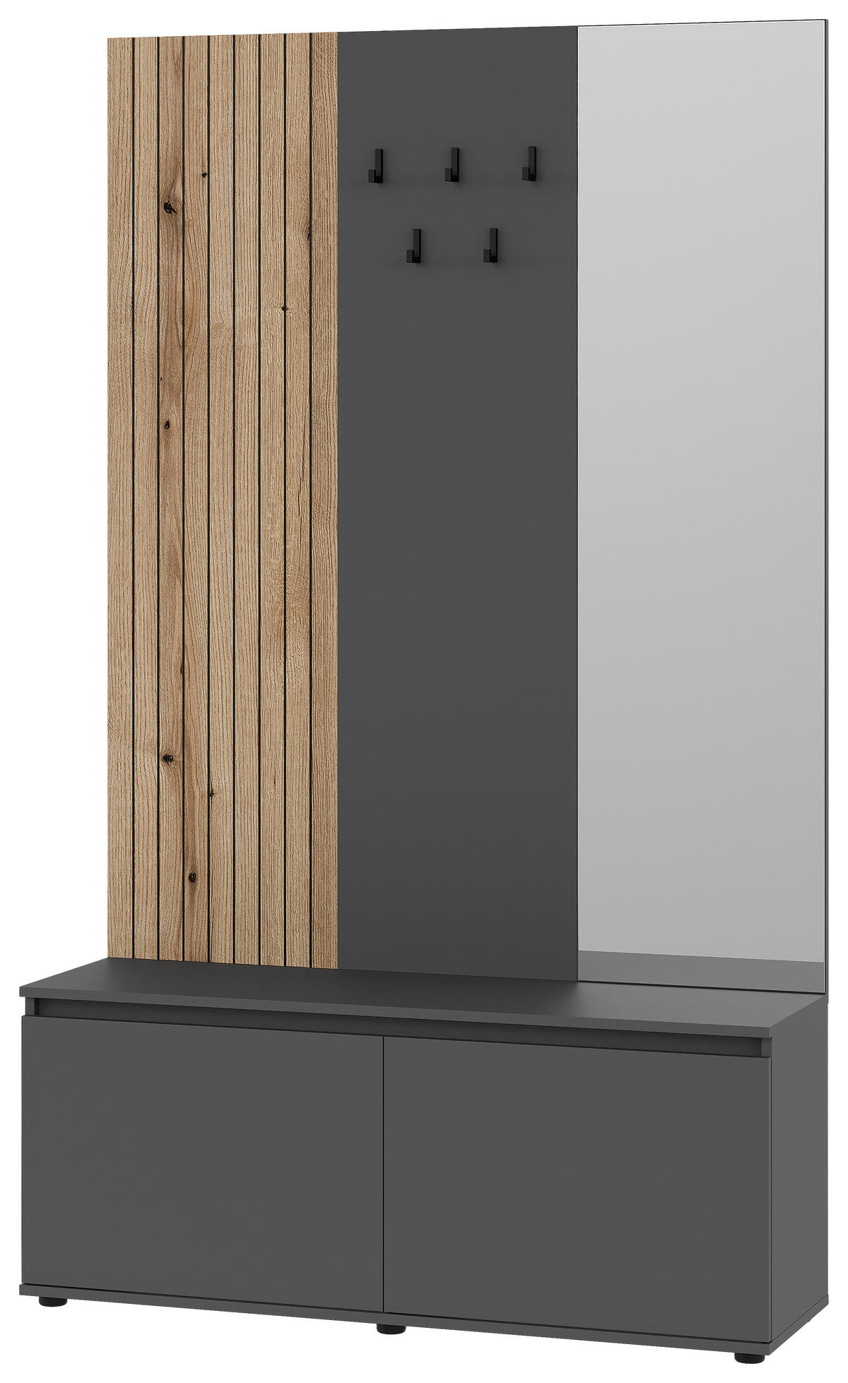 ŠATNA, 120/200/36,6 cm - barvy dubu/antracitová, Konvenční, kompozitní dřevo (120/200/36,6cm) - Carryhome