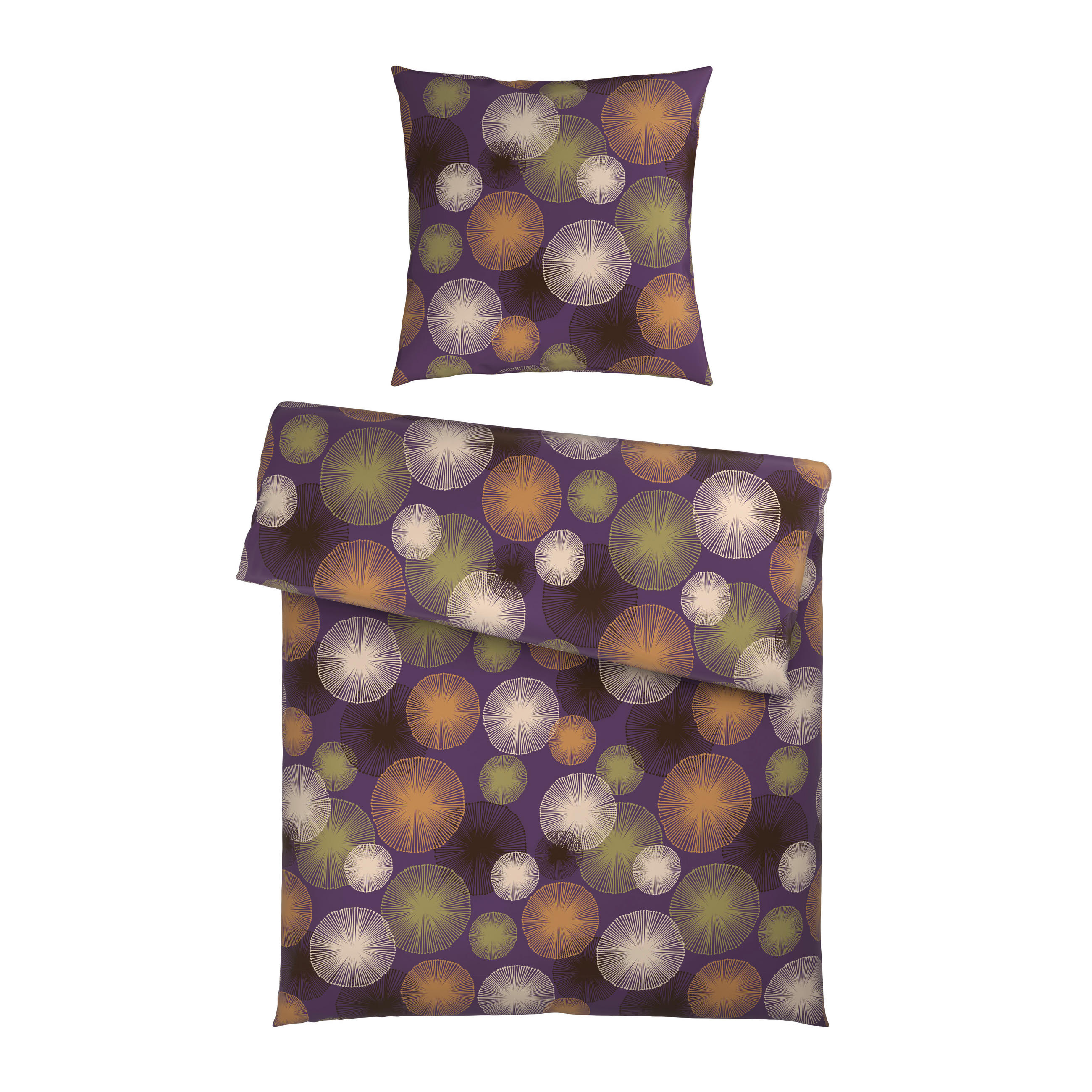 BETTWÄSCHE Satin 135/200 cm  - Beige/Violett, Textil (135/200cm) - Esposa