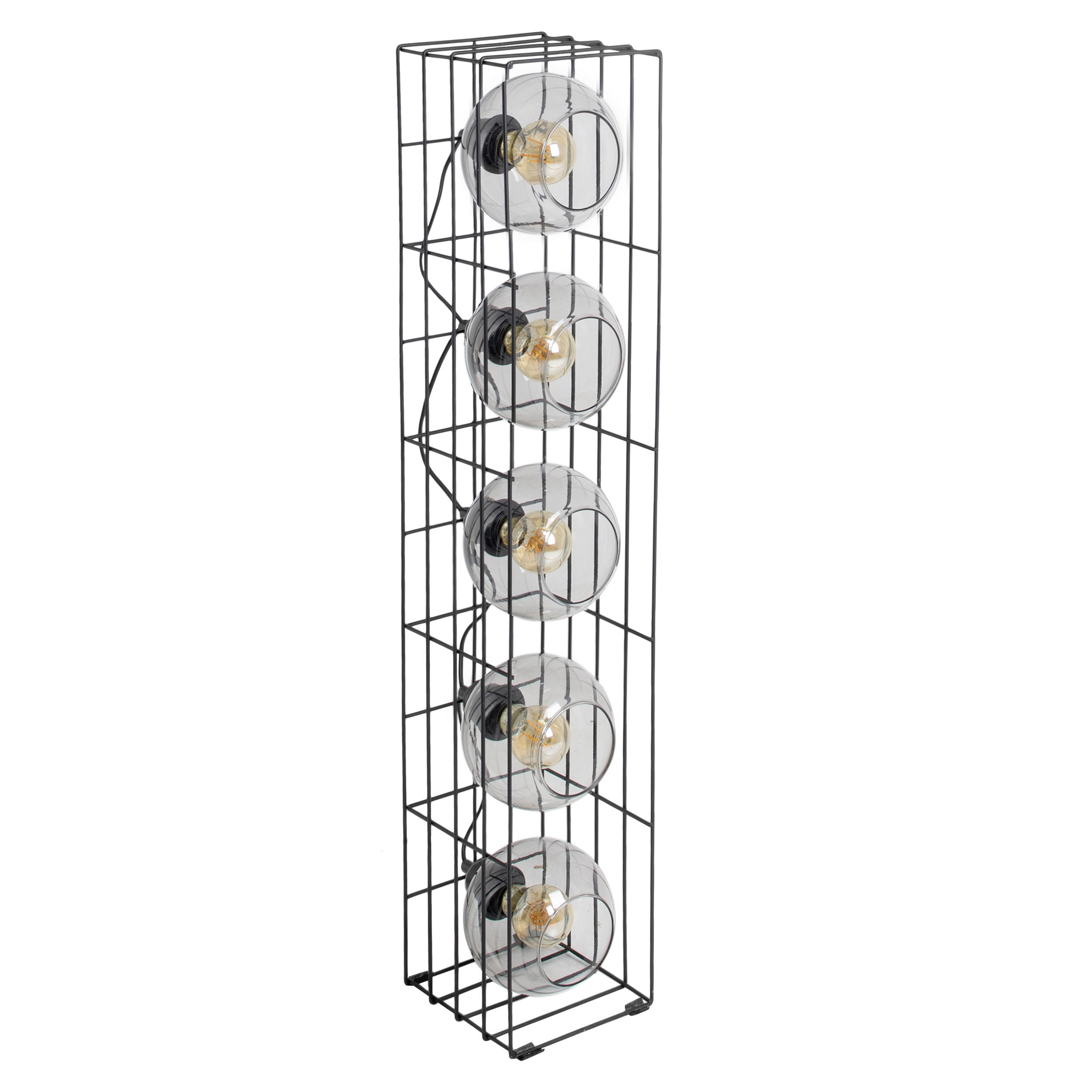 STEHLEUCHTE  15/130 cm   - Schwarz, Trend, Glas/Metall (15/130cm) - Näve