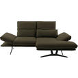 ECKSOFA  in Echtleder Olivgrün  210/130 cm  - Schwarz/Olivgrün, Design, Leder/Metall (210/130cm) - Dieter Knoll