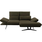 ECKSOFA  in Echtleder Olivgrün  210/130 cm  - Schwarz/Olivgrün, Design, Leder/Metall (210/130cm) - Dieter Knoll