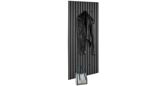 WANDGARDEROBE  in Grau, Schwarz  - Schwarz/Grau, MODERN, Holzwerkstoff/Textil (50/125/7cm) - Xora