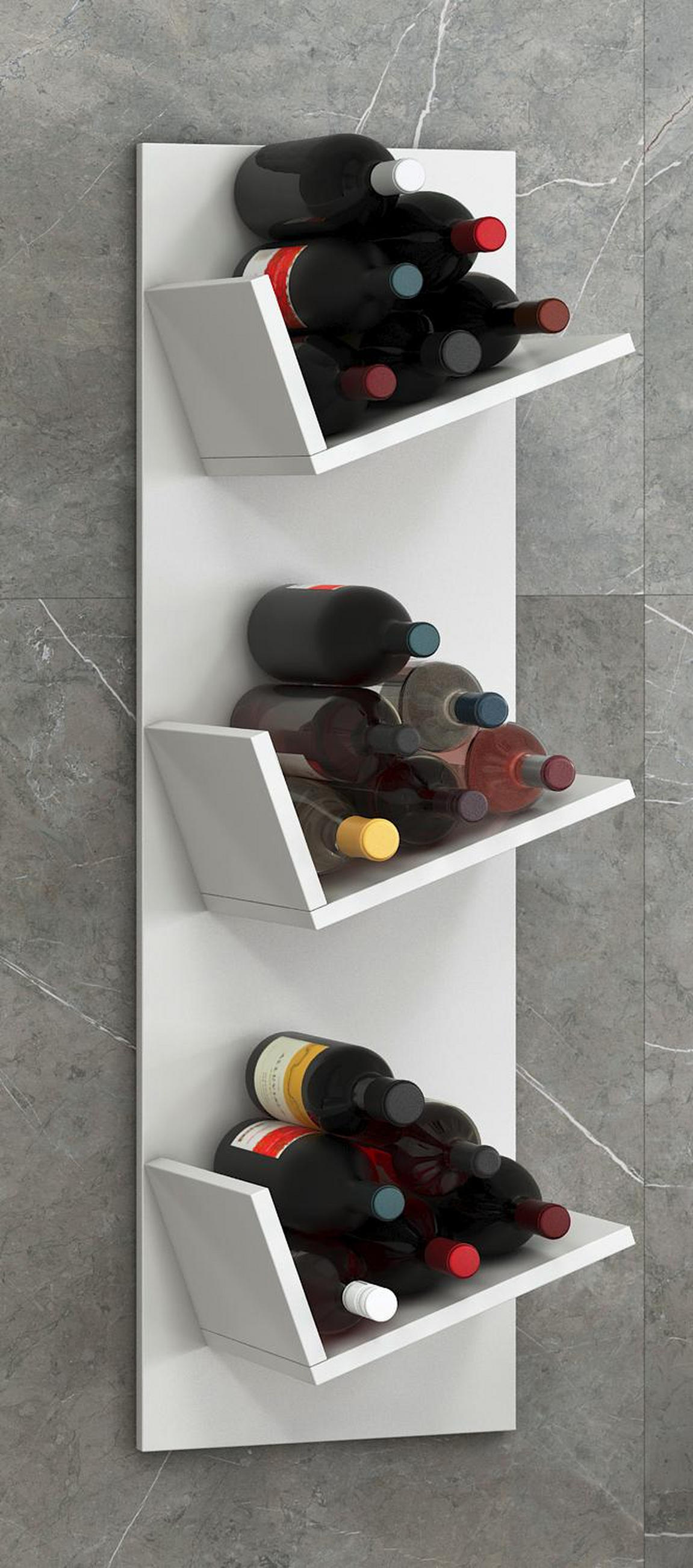 WEINREGAL 33/106,5/25,6 cm  - Weiss, Basics, Holzwerkstoff (33/106,5/25,6cm) - MID.YOU