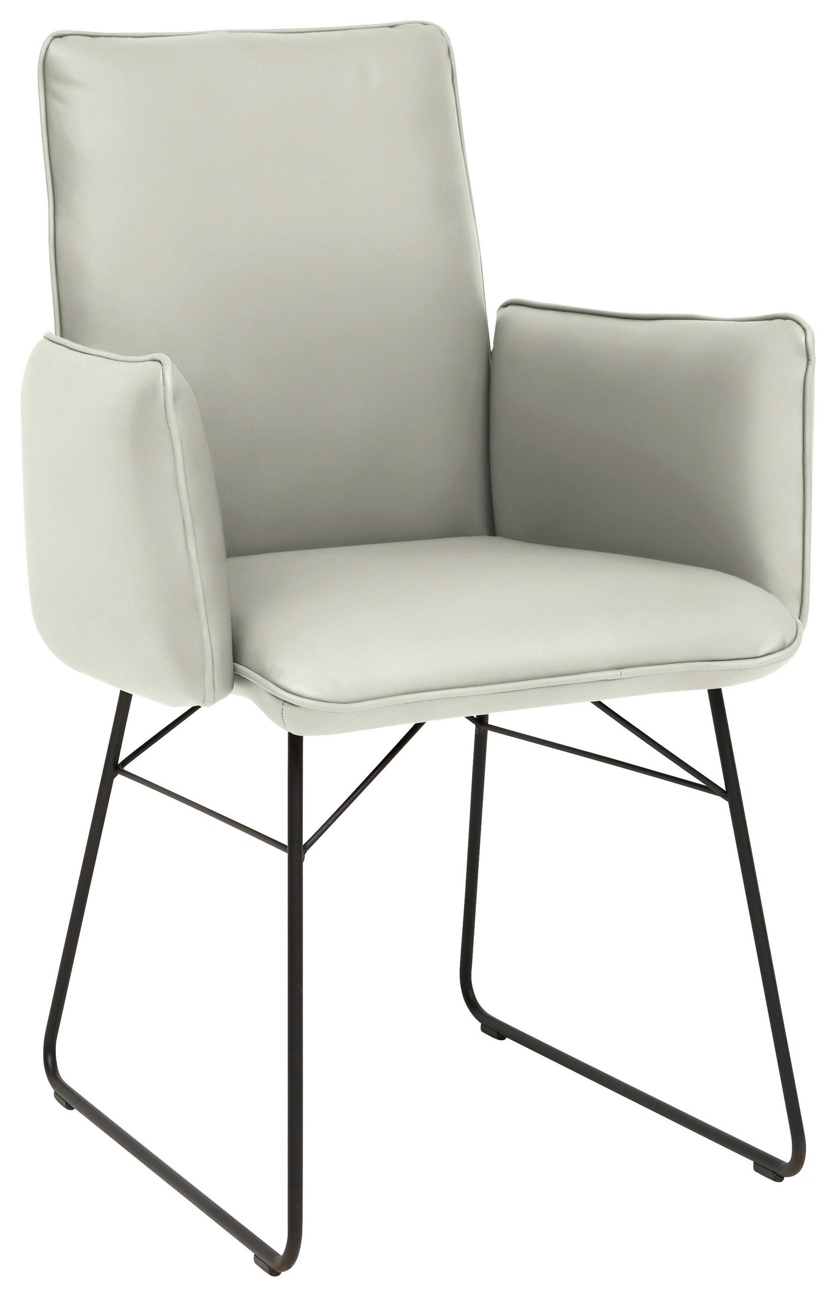 ARMLEHNSTUHL - Hellgrau/Schwarz, Design, Textil/Metall (61/91/60cm) - Dieter Knoll