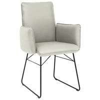 ARMLEHNSTUHL - Hellgrau/Schwarz, Design, Textil/Metall (61/91/60cm) - Dieter Knoll
