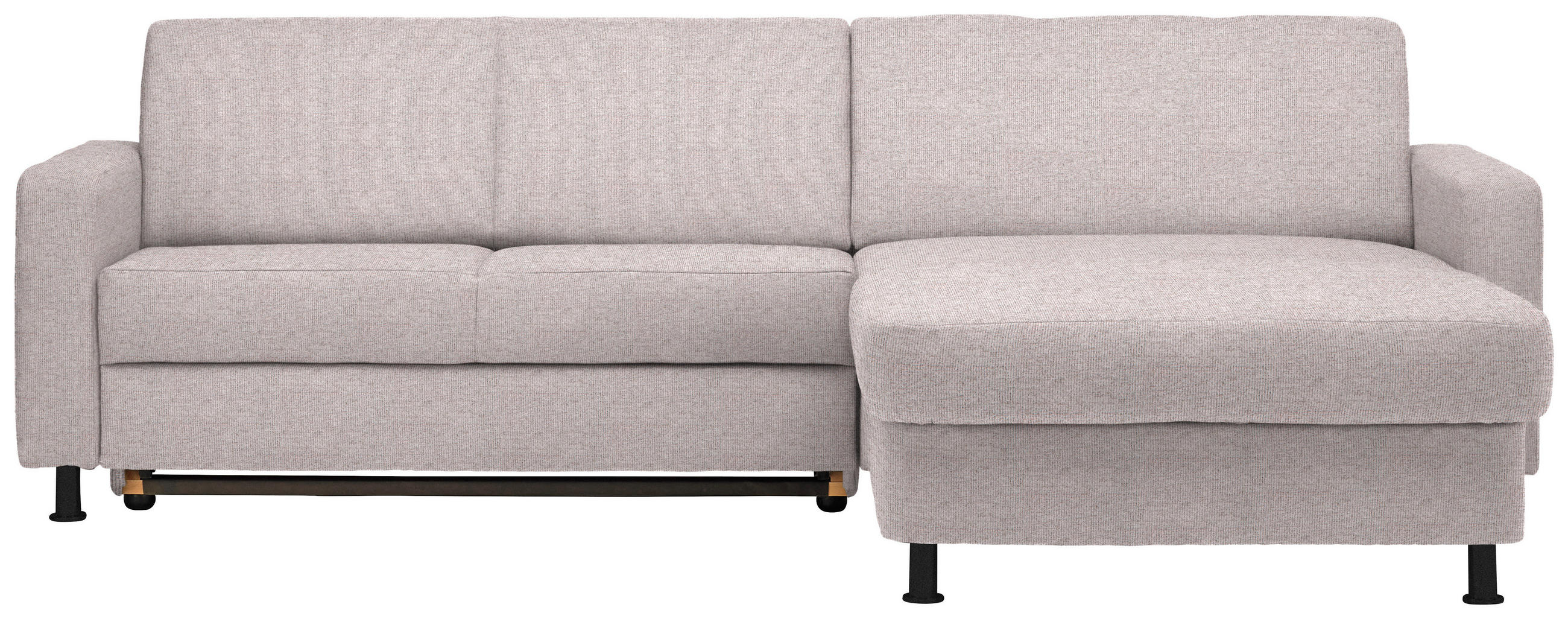 ECKSOFA in Webstoff Hellrosa  257/165 cm  - Hellrosa/Schwarz, Design, Kunststoff/Textil (257/165cm) - Xora