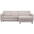 ECKSOFA in Webstoff Hellrosa  - Hellrosa/Schwarz, Design, Kunststoff/Textil (257/165cm) - Xora