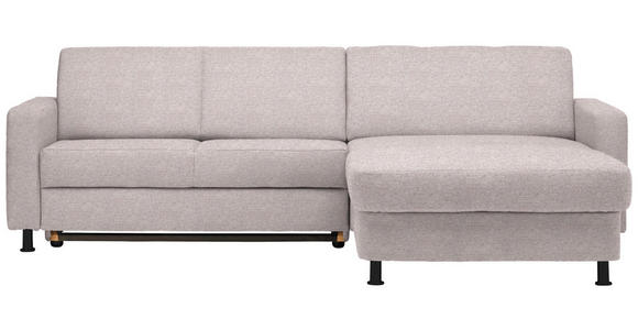 ECKSOFA in Webstoff Hellrosa  - Hellrosa/Schwarz, Design, Kunststoff/Textil (257/165cm) - Xora