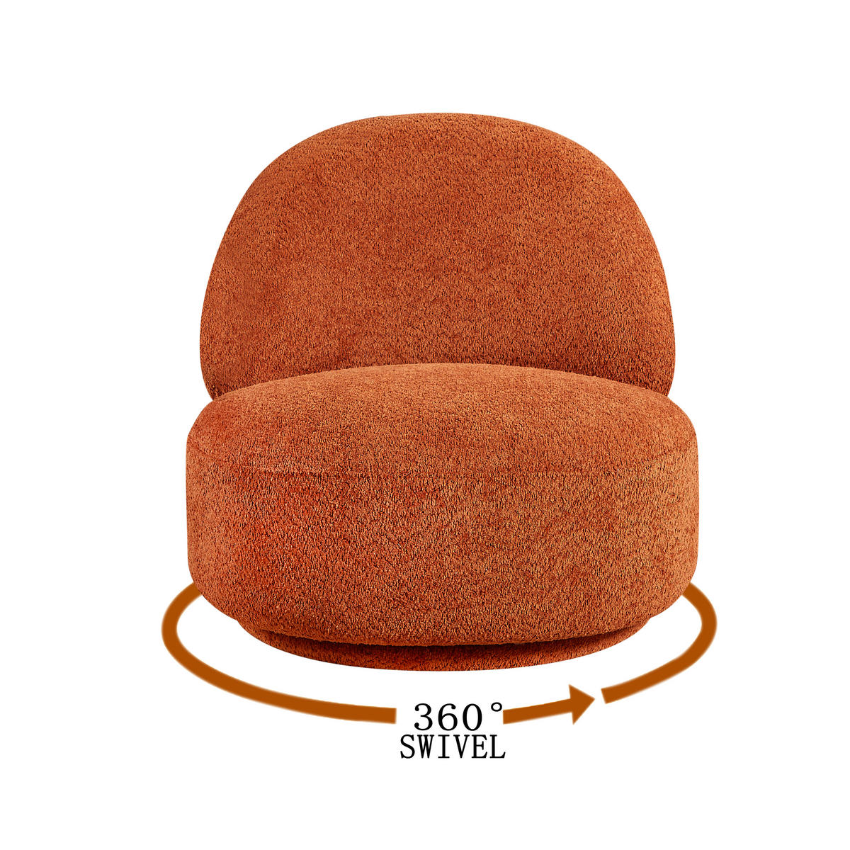 SESSEL in Bouclé Rostfarben  - Rostfarben, Design, Holz/Textil (76/74/82cm) - Carryhome