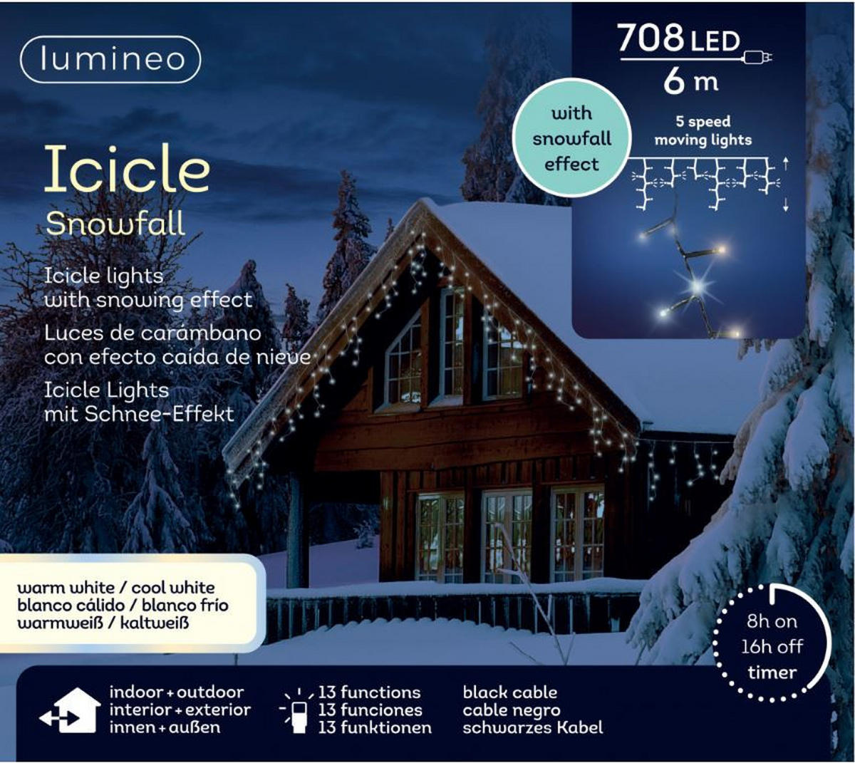 SVETLOBNA GIRLANDA    2100 lm 2700 K   - črna, Basics, kovina/umetna masa (600/78cm) - X-Mas