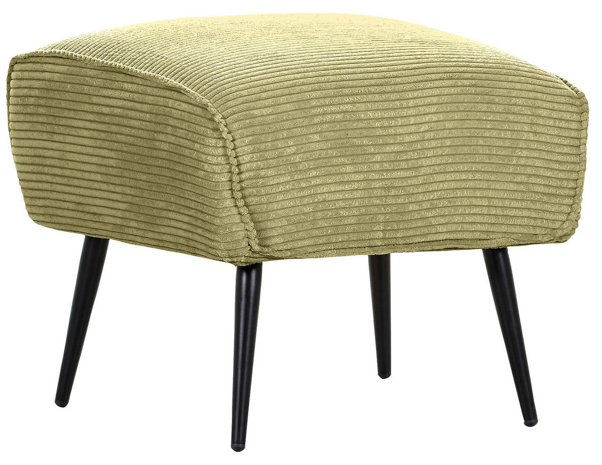 HOCKER in Textil Hellgrün  - Schwarz/Hellgrün, Design, Textil/Metall (60/49/53cm) - Landscape