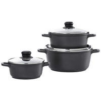 KOCHTOPFSET Turin 3-teilig  - Klar/Edelstahlfarben, KONVENTIONELL, Glas/Kunststoff - Homeware Profession.