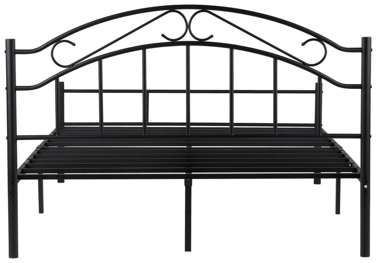 METALLBETT 140/200 cm  in Schwarz  - Schwarz, Basics, Metall (140/200cm) - Boxxx