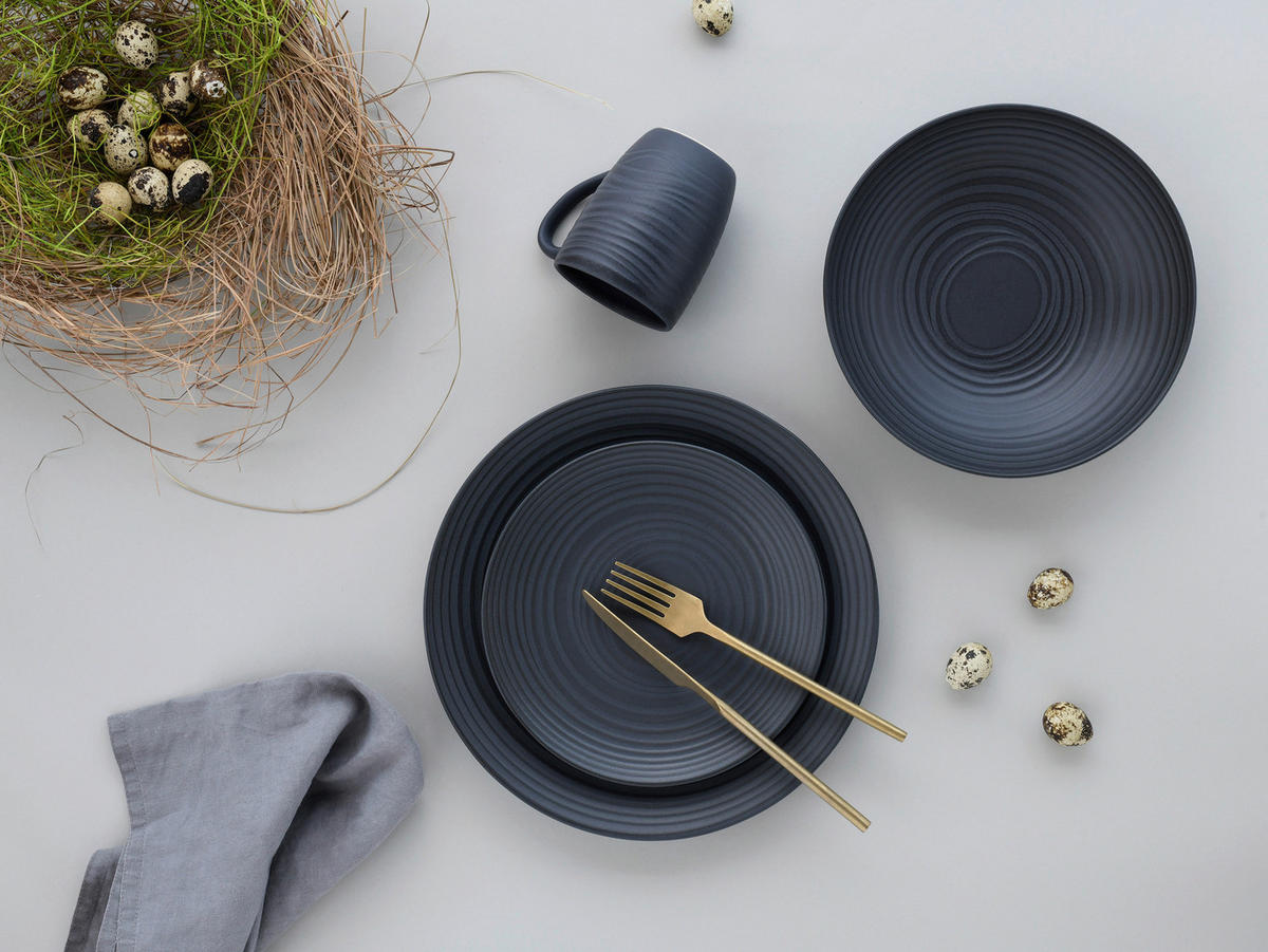 KAFFEEBECHERSET Lava Stone 6-teilig  - Dunkelgrau, Basics, Keramik - Creatable