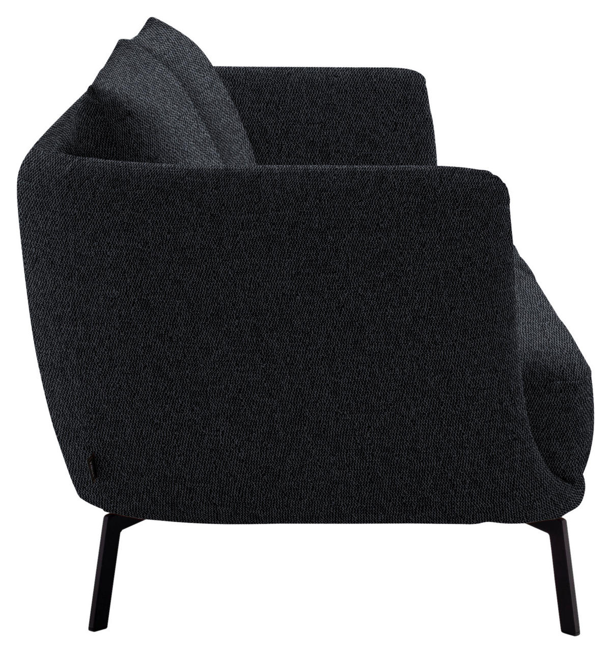 2,5-SITZER  in Flachgewebe Dunkelgrau  - Dunkelgrau/Schwarz, Design, Textil/Metall (190/71/91cm) - Schöner Wohnen