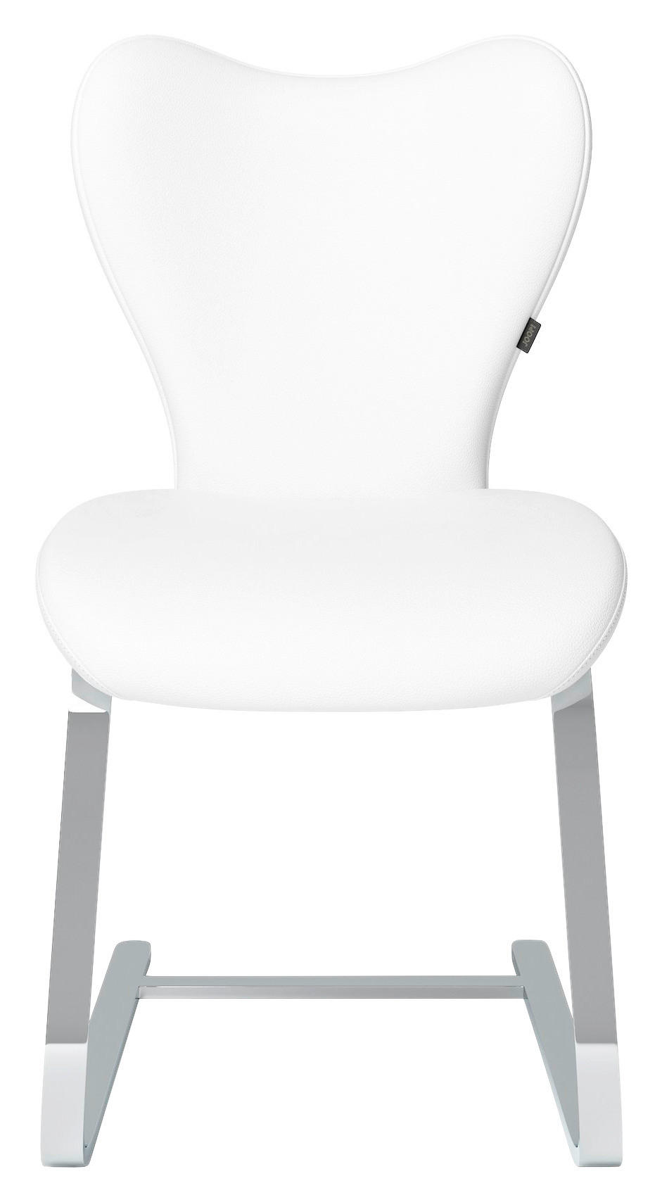 SCHWINGSTUHL  in Echtleder pigmentiert  - Chromfarben/Weiß, Design, Leder/Metall (49/89/61cm) - Joop!