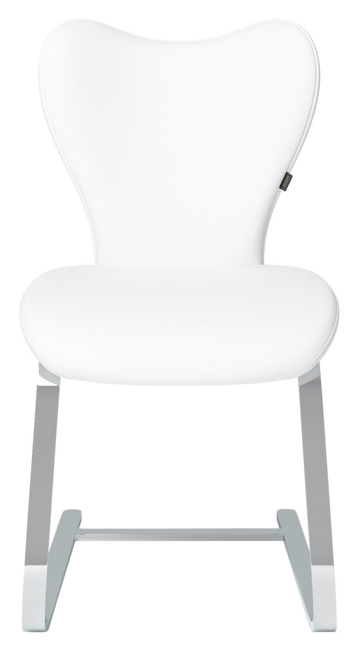 SCHWINGSTUHL  in Echtleder pigmentiert  - Chromfarben/Weiss, Design, Leder/Metall (49/89/61cm) - Joop!