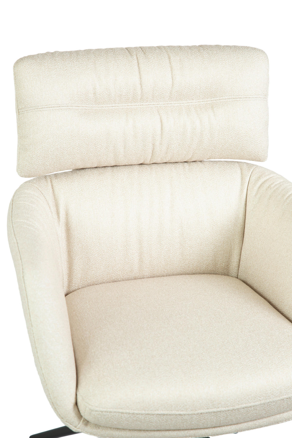 ARMLEHNSTUHL  Stoffauswahl, Sitzfläche 360° drehbar, automatische Rückholfunktion Webstoff  Beige  - Beige/Schwarz, Design, Textil/Metall (62/92/66cm) - Dieter Knoll