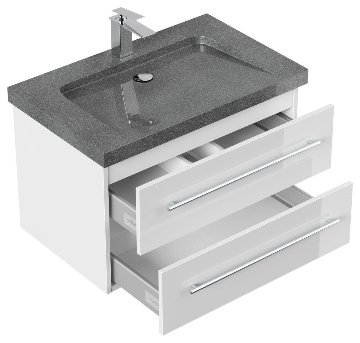 WASCHTISCHKOMBI 75 cm  - Weiß Hochglanz, Basics, Holzwerkstoff/Stein (75cm) - MID.YOU