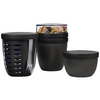 PAUSENSET - Schwarz, KONVENTIONELL, Kunststoff (21,4/10,6/19,8cm) - Mepal