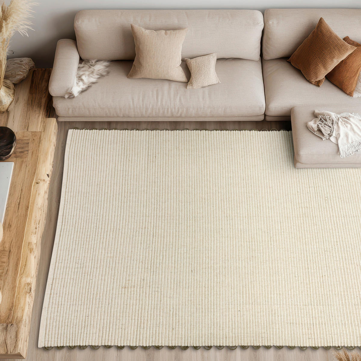 HANDWEBTEPPICH 160/230 cm Omira Creme rechteckig  - Creme, Basics, Textil (160/230cm) - Schöner Wohnen