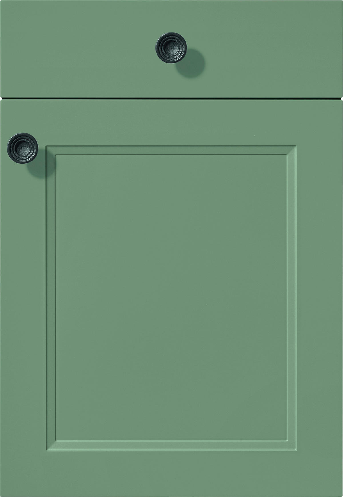 KÜCHENLEERBLOCK 180 cm   in Grün, Eichefarben  - Eichefarben/Schwarz, ROMANTIK / LANDHAUS, Holzwerkstoff/Metall (180cm) - Nobilia