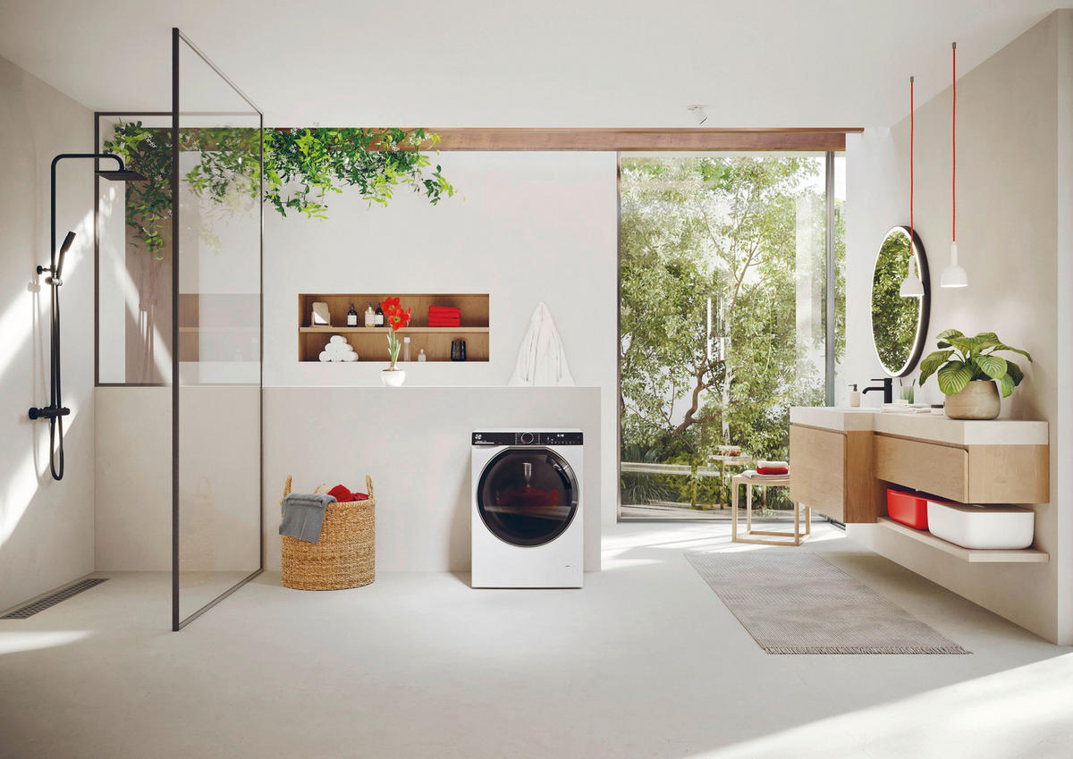 WASCHMASCHINE H7W 412MBC-84  - Weiß, Basics, Glas/Kunststoff (60/85/60cm) - Hoover