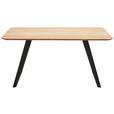 ESSTISCH Wildeiche massiv rechteckig Schwarz, Eichefarben  - Eichefarben/Schwarz, Design, Holz/Metall (160/90/76cm) - Voleo