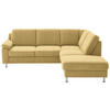 ECKSOFA in Webstoff Gelb  - Gelb/Alufarben, Konventionell, Textil/Metall (241/200cm) - Beldomo System