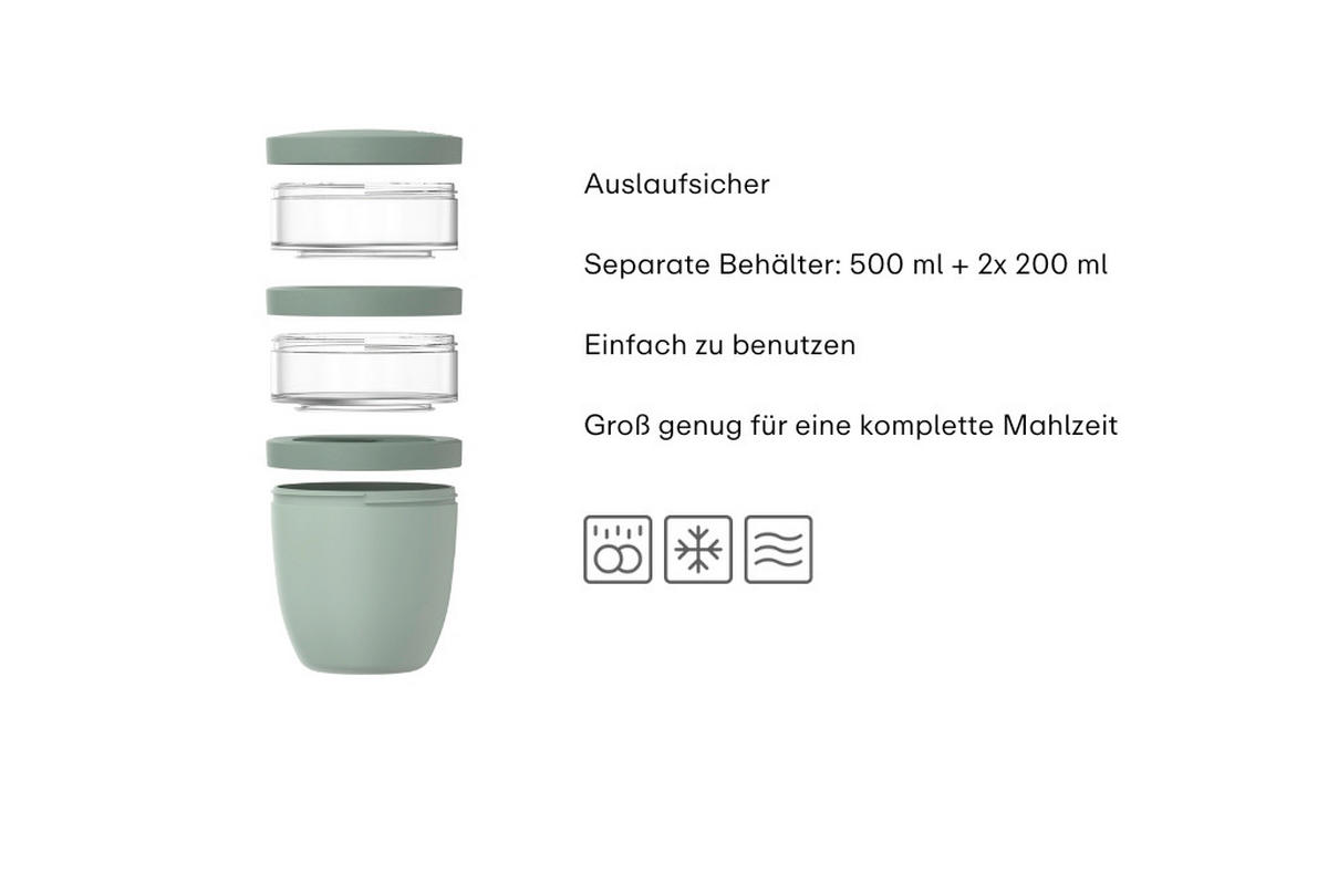 LUNCHBOX - Klar/Pastellblau, KONVENTIONELL, Kunststoff (20/10,7/10,7cm) - Mepal