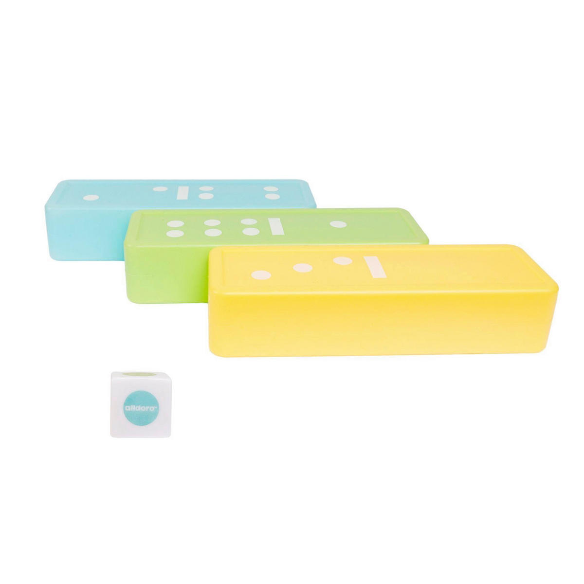 DOMINO - Türkis/Gelb, Basics, Kunststoff (43cm) - alldoro